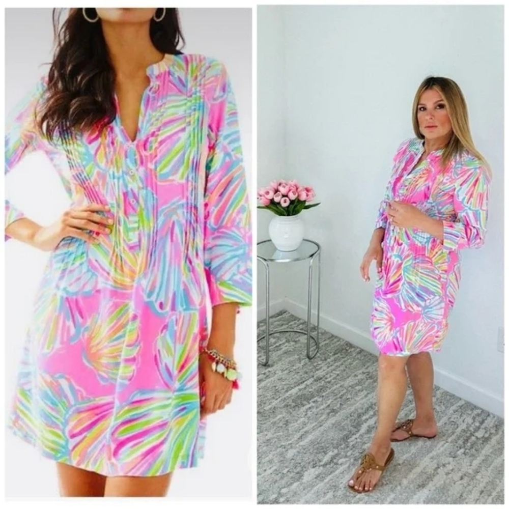 Lilly Pulitzer Sarasota Sea Shell Tunic Dress Shellabtate XS